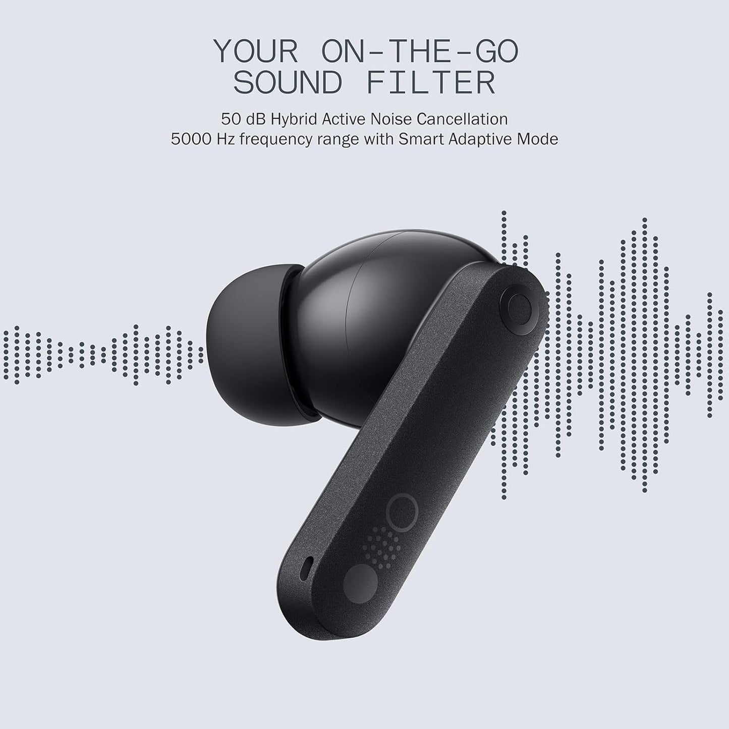 CMF Buds Pro 2 Wireless Earbuds, Hi-Res Audio with LDAC, 50 dB Hybrid Noise Cancelling Earbuds, Ultra Bass Technology, Bluetooth 5.3, 43H Play Time with Charging Case, 6 HD Mics Headphones, Light Grey