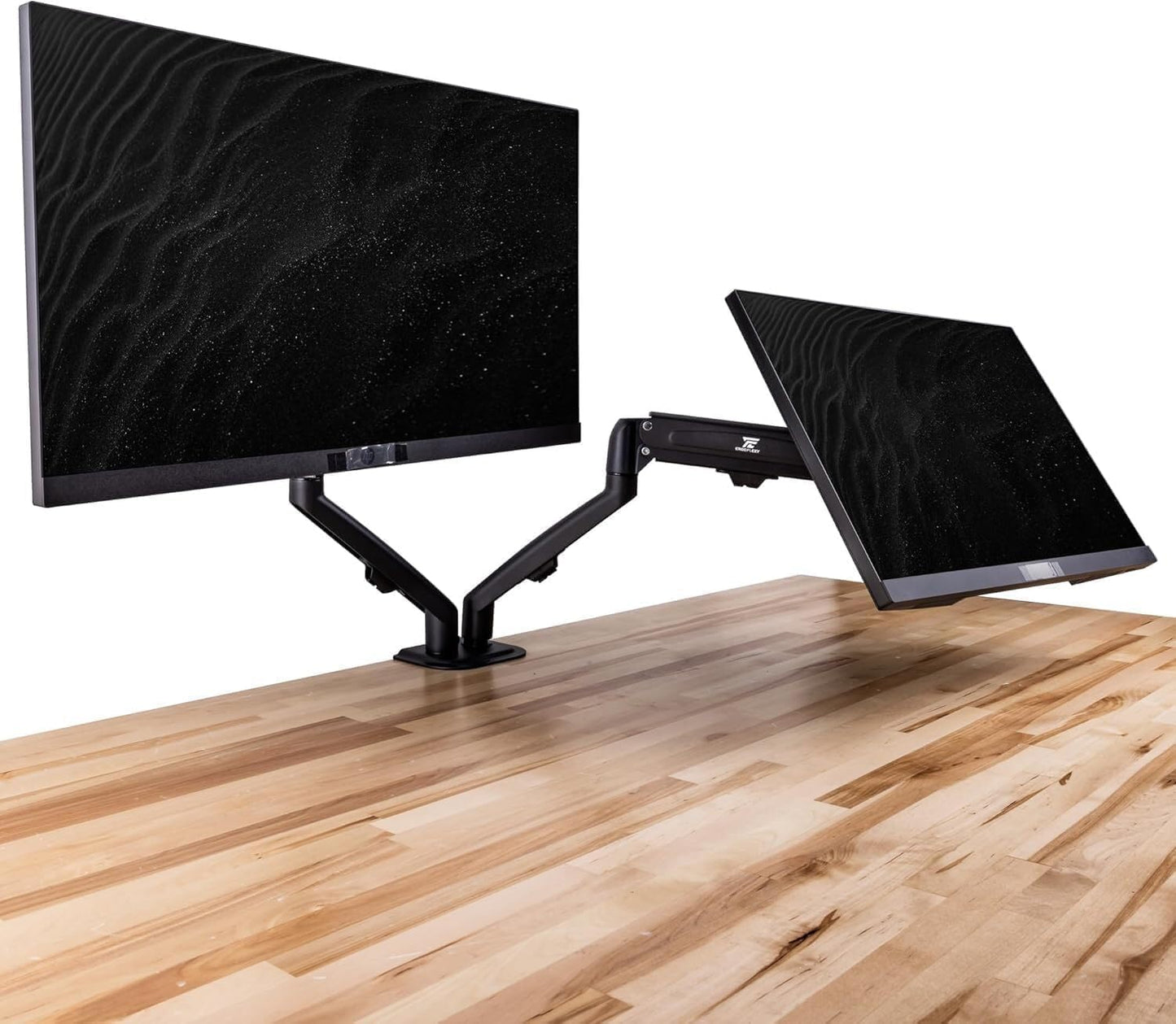 Dell 24" FHD VA (1920x1080) 60Hz Flicker Free Monitor, Anti-Glare Display, 1 x DisplayPort, 1 x VGA, VESA Mount (100x100mm), Home & Business, Black (2025) & ErgoFlexy Dual Monitor Mount(2Pack)