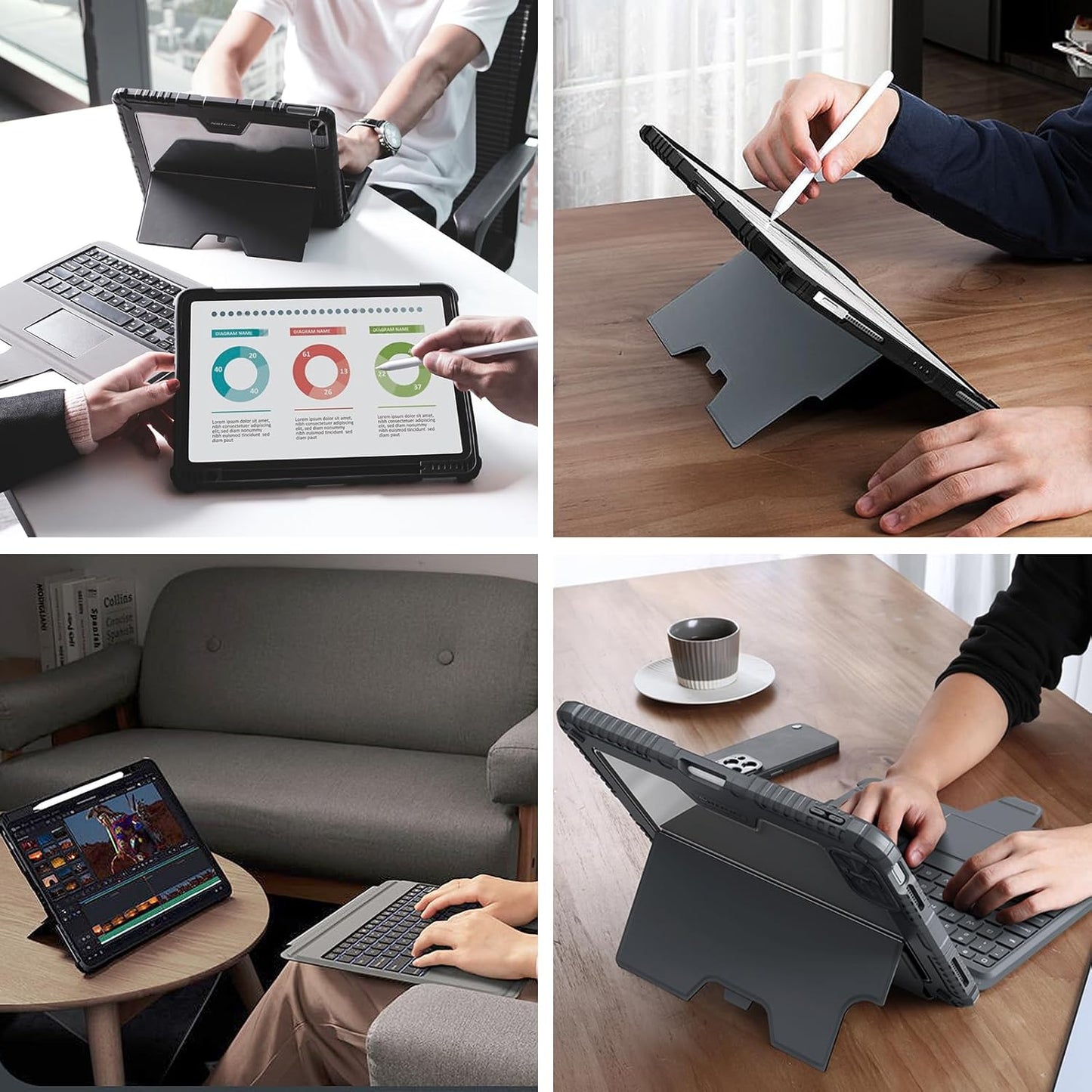 Nillkin for iPad A16 11th 10th Generation Case with Keyboard, Slide Camera Cover, Protective Detachable Wireless Keyboard with Pencil Holder and Trackpad for iPad 11 in A16 2025 10th Gen 10.9 in 2022