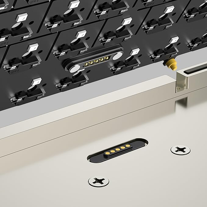 KEEBMONKEY WOBKEY Crush 80 Reboot CNC Aluminum 5-Second Quick-Release Triple-Mode Connectivity Mechanical Keyboard with Superior Acoustics (Pro Champagne Gold)