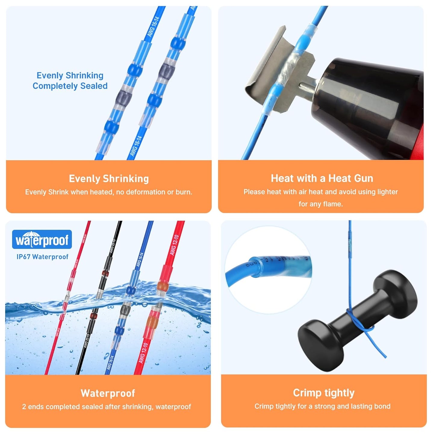 Ultimate All-in-One Heat Shrink Solder Seal Wire Connectors Kit β Wire Striper, Heat Gun, Kuject 2000PCS Waterproof Solder Stick Butt Connectors, Electrical Wiring Connector Kit for Marine Automotive