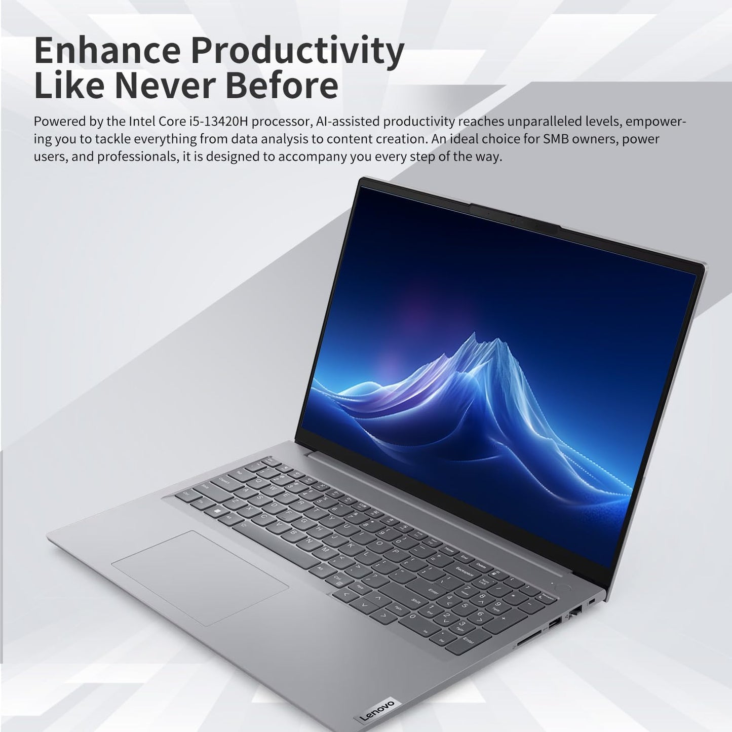 Lenovo ThinkBook 16 Business Laptop, 16" FHD+ Display, 8-Core Intel i5-13420H, 16GB DDR5 RAM, 512GB SSD, HDMI, SD Card Reader, Wi-Fi 6, Windows 11 Pro, Bundle with Targus USB-C 100W Docking Station