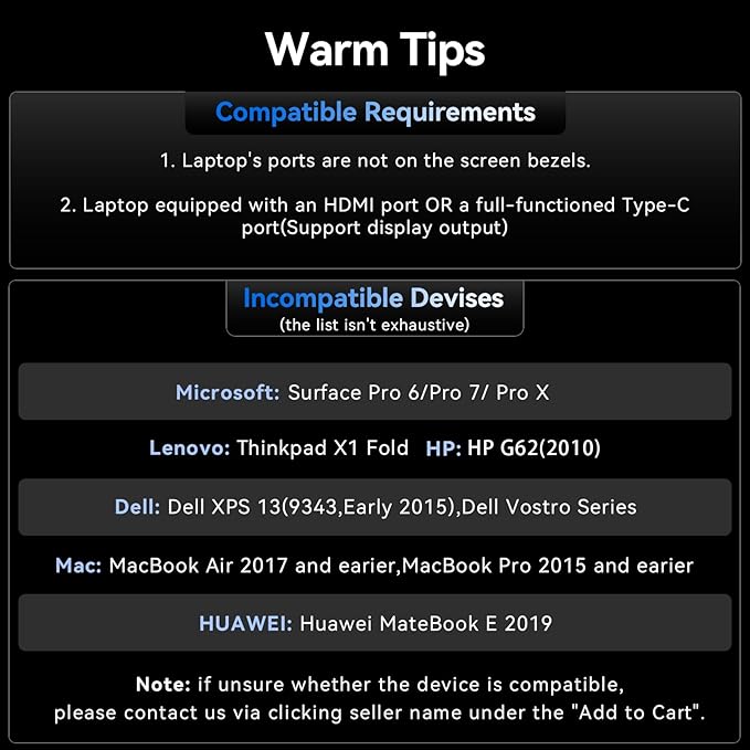 Laptop Screen Extender, 1.3lb Ultra Lightweight 14" 1080P FHD Portable Monitor for Laptop, Plug & Play Dual Travel Screen Monitor, Laptops Dual Monitors Attachment, Fits Windows/Mac/Android/Chrome