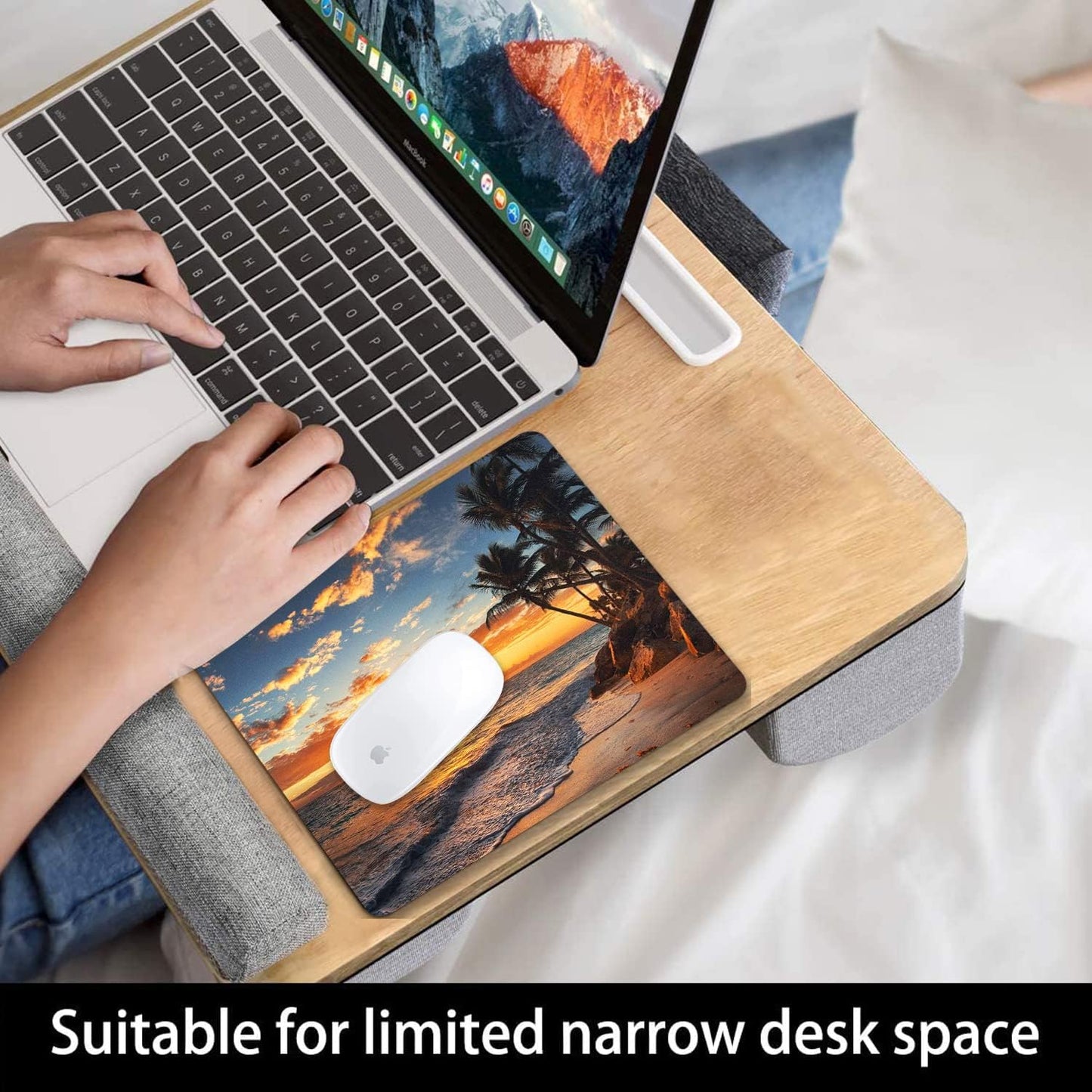 Sunset Beach Mouse pad with Tropical Ocean Landscape and Non-Slip Rubber Base Design for Personalized Women's Office Desktop Decoration Accessories 9.5x7.9 inch