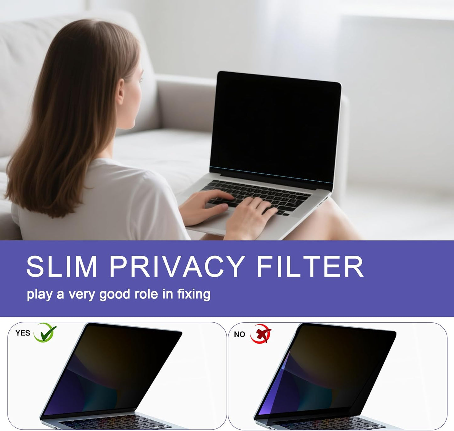360° Privacy Screen Protector for MacBook Pro 14 Inch (2021-2025, M1, M2, M3, M4,M5) Privacy Screen Filter for MacBook Pro 14 Inch, Anti-Spy/Anti Fingerprint/Anti Blue Light/Anti Glare