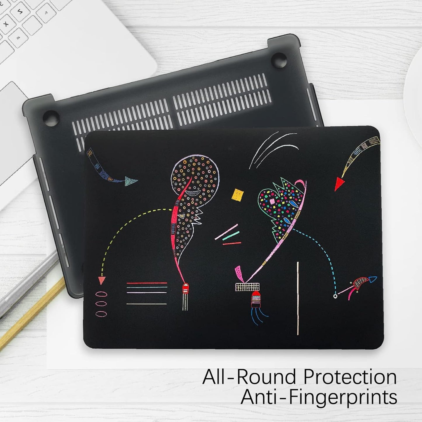 Compatible with MacBook Pro 13 inch Art Case Skin, 2022, 2021, 2020-2016 Release A1706/A1989/A2159 Slim Frosted Hard Shell with Keyboard Cover & Screen Protector (Two Sides by Wassily Kandinsky)