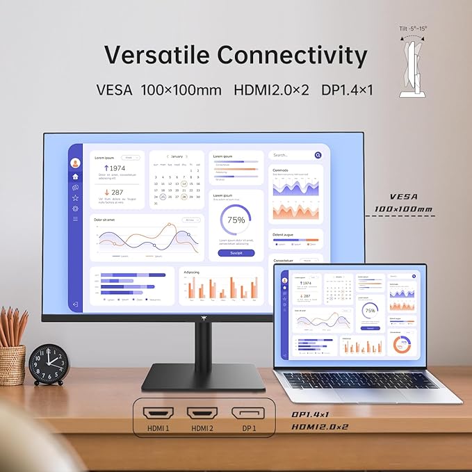 KTC 32 Inch 2K Monitor, 1440P IPS Computer Monitor, 100Hz 120Hz Frameless QHD PC Monitor for Office & Gaming, Eye Care, G-Sync/FreeSync, 109% sRGB, HDR, HDMI/DP, Tilt Adjustable, VESA, H32T13