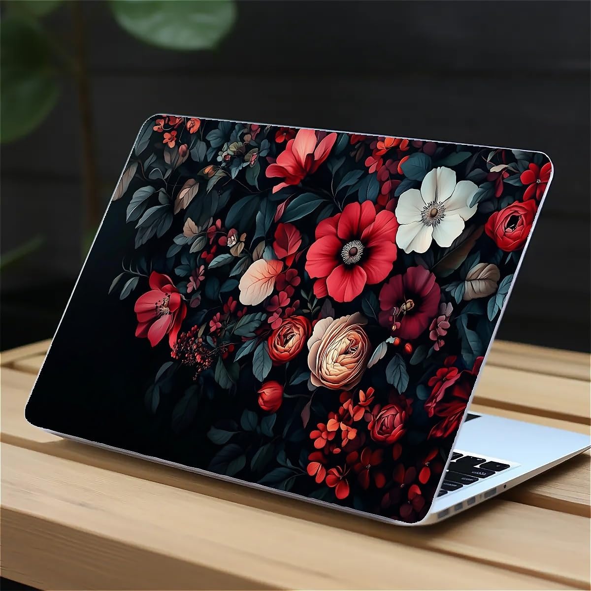 Compatible with MacBook Air 13.3 13.6 Inch Case 2022 2021 2020 2019 Plastic Hard Shell Case Cover,13.3 Air (A1932/A2179/A2337), Dark Floral
