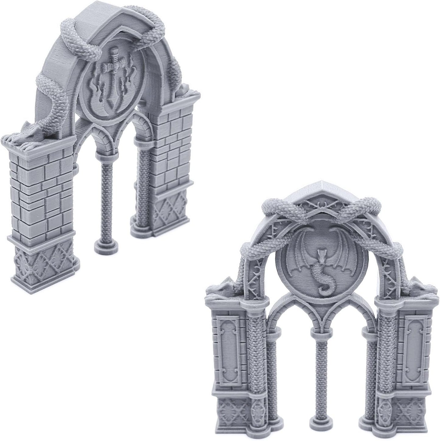 Dragon Archways by Printable Scenery, 3D Printed Tabletop RPG Scenery and Wargame Terrain 28mm Miniatures