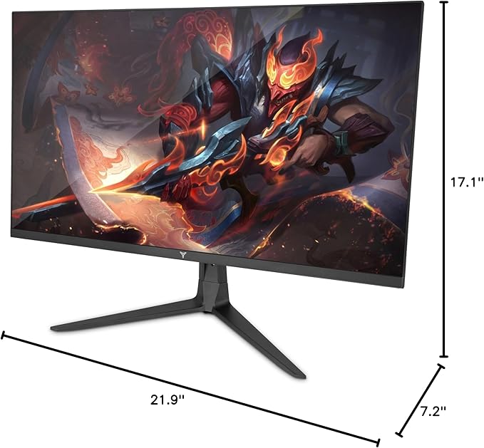 25 inch Gaming Monitor 1080P FHD 240Hz 1ms, YEYIAN 24.5" Flat Framless PC Monitors, 92% sRGB VA Screen Computer Monitor, HDR 10, HDMI x2, DP, Freesync Premium, Adaptive G-Sync, VESA Mount, Tilt Adjust
