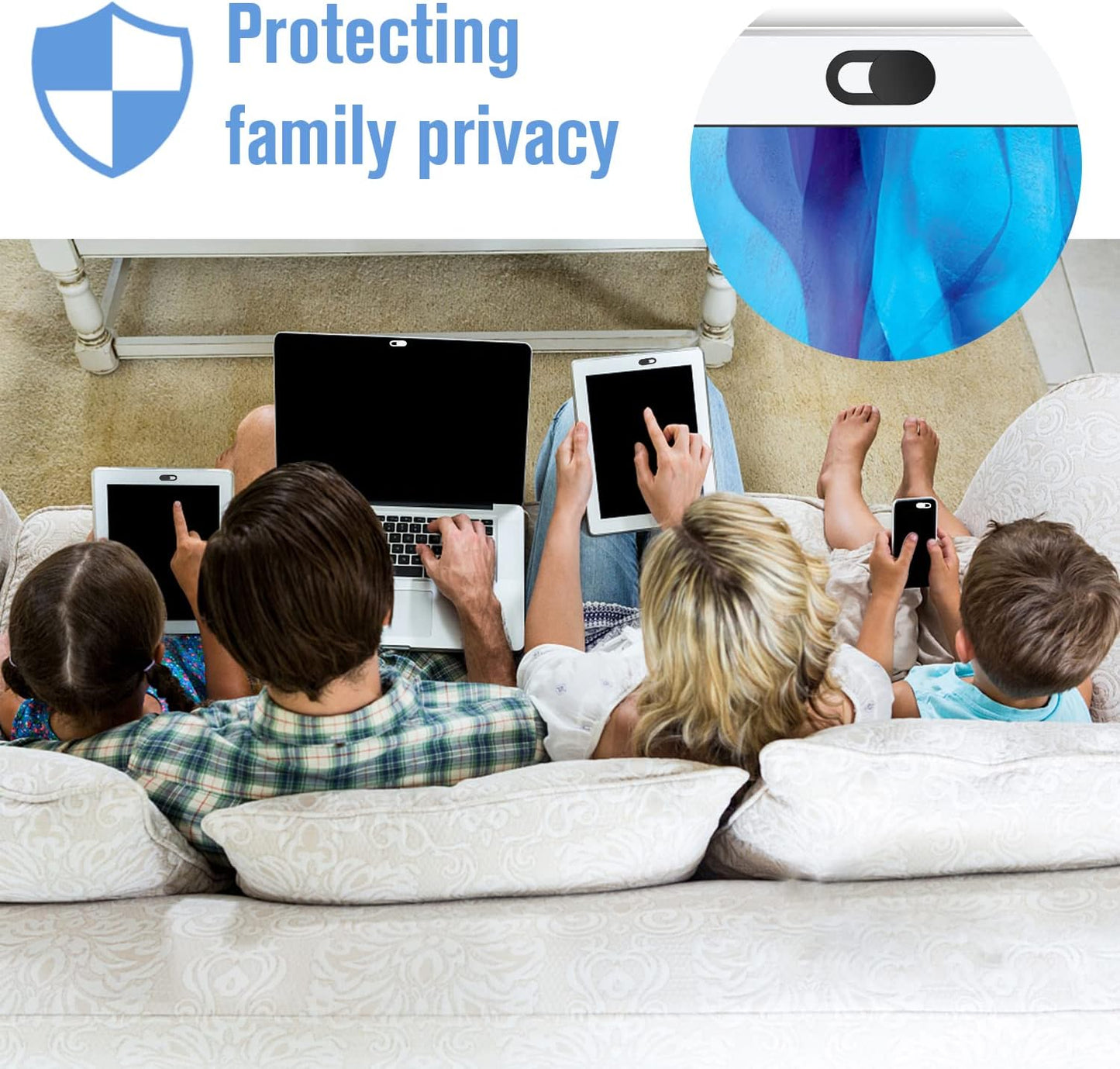 Laptop Camera Cover Slide, 8 Pack Ultra-Thin Webcam Cover, Compatible with MacBook, Laptop, PC, iMac, iPad, iPhone 6/7/8 Plus, 0.022in Thick Web Blocker, Protect Privacy and Security