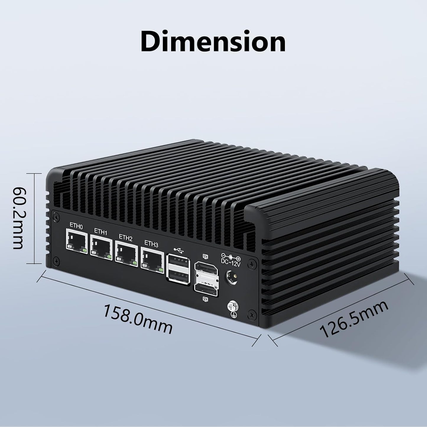Firewall Micro Appliance Core N150,4xi226-V 2.5G Fanless Mini PC,DDR5,2*NVMe 2*SATA,6*USB,2*HDMI,Type-C,DP,Firewall Mini PC NAS Server