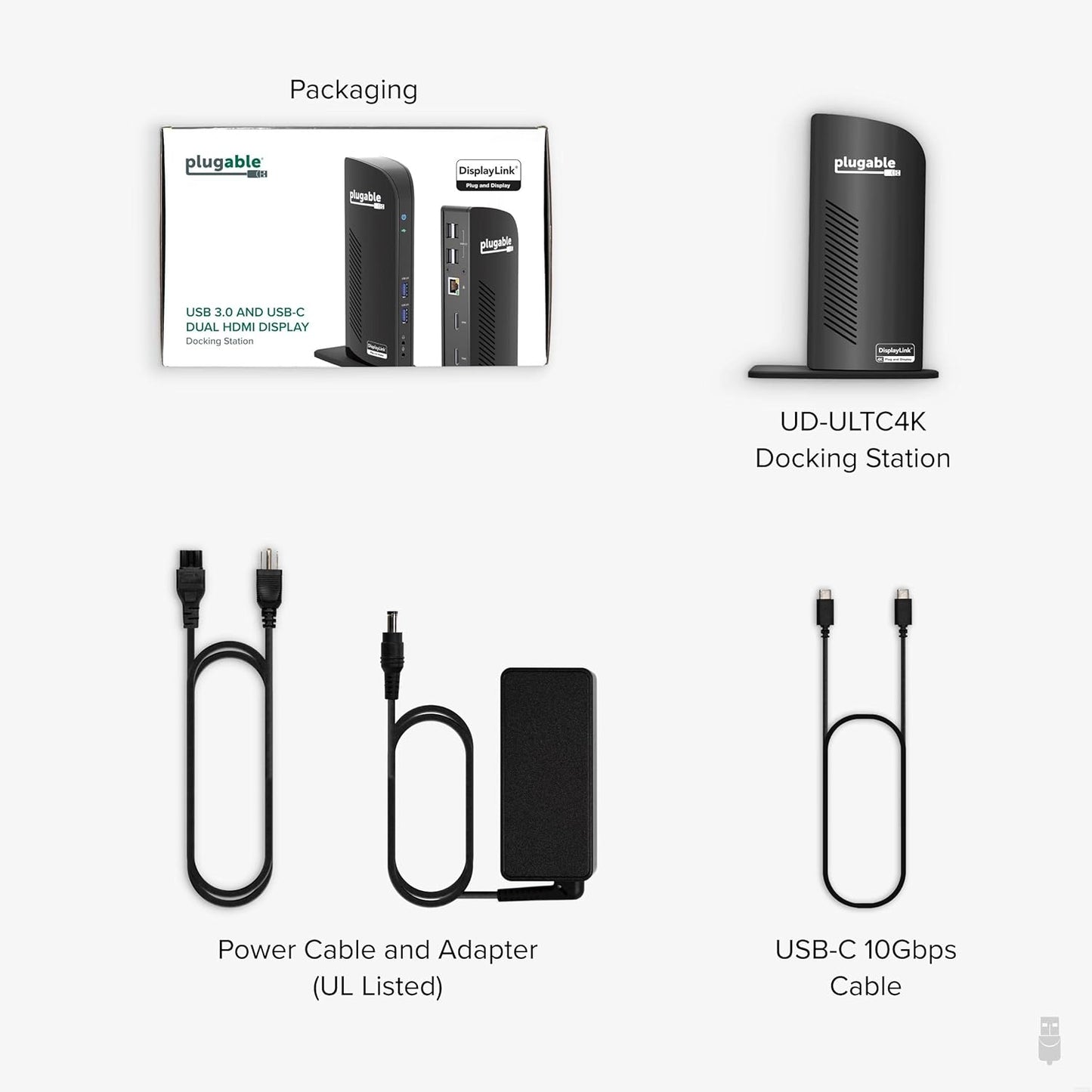 Plugable 13-in-1 USB C Docking Station 4K Triple Monitor with 100W Power Delivery | USB C Dock for Windows, Mac, ChromeOS, Thunderbolt | Driver Required | 3X HDMI and 3X DisplayPort (UD-ULTC4K)