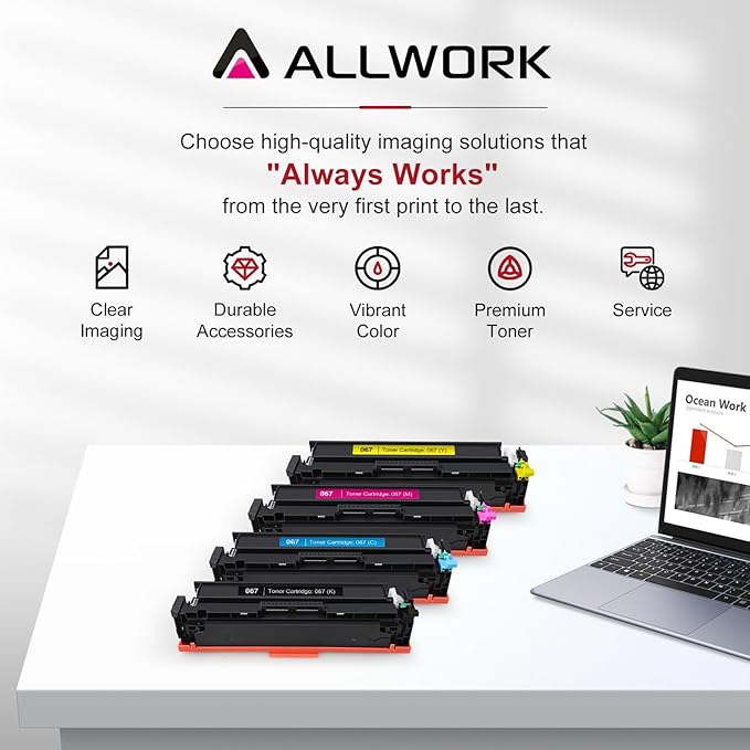 067 Toner Cartridge Set 4 Pack Compatible Replacement for Canon 067 067H Works for Canon Color imageCLASS MF650C LBP630C Series LBP632Cdw MF654Cdw MF656Cdw MF653Cdw Printer 4-Pack with Chip