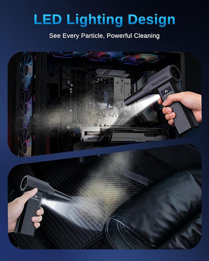 Compressed Air Duster-280000RPM Electric Air Duster,4-Gear Adjustable Super Power Air Blower,Rechargeable Mini Blower with Fast Charging for PC,Keyboard,House,Outdoor & Car