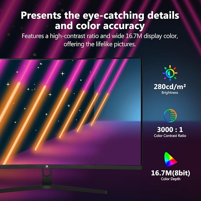 Z-Edge 32 inch Curved Gaming Monitor, FHD 1080P 240Hz Curved Monitor,1500R Computer Monitor, MPRT 1ms Monitor, UG32P 1X DP 1.4 Ports and 2X HDMI 2.0 Ports