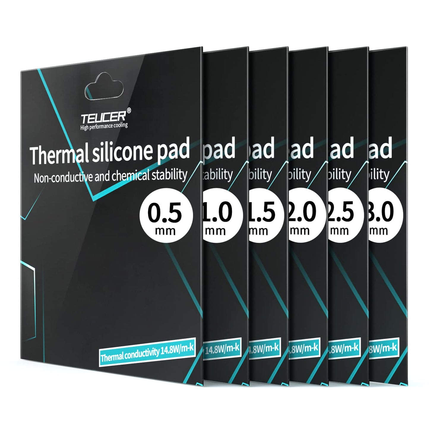 Thermal Pad 14.8 W/mK, 120x120x1.5mm, Non Conductive, High Temp Resistance, Silicone, For Laptop, GPU, CPU, LED Cooler