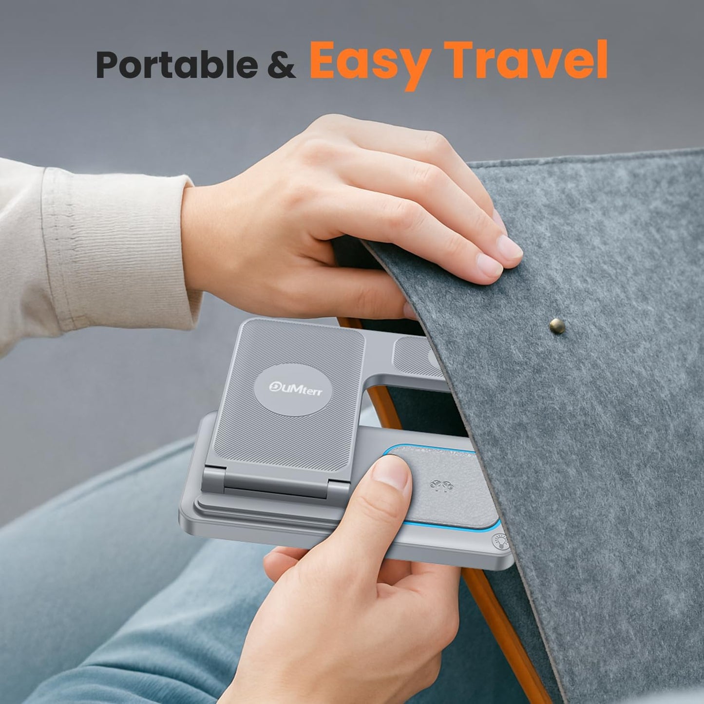 DUMTERR 3 in 1 Wireless Charger for iphone 16 15 14 13 12 11 XR 8, Apple Charging Station for Apple Watch 10/9/Ultra/8/7/SE/6/5/4 & AirPods Series, Wireless Charging Station for Multiple Devices Apple