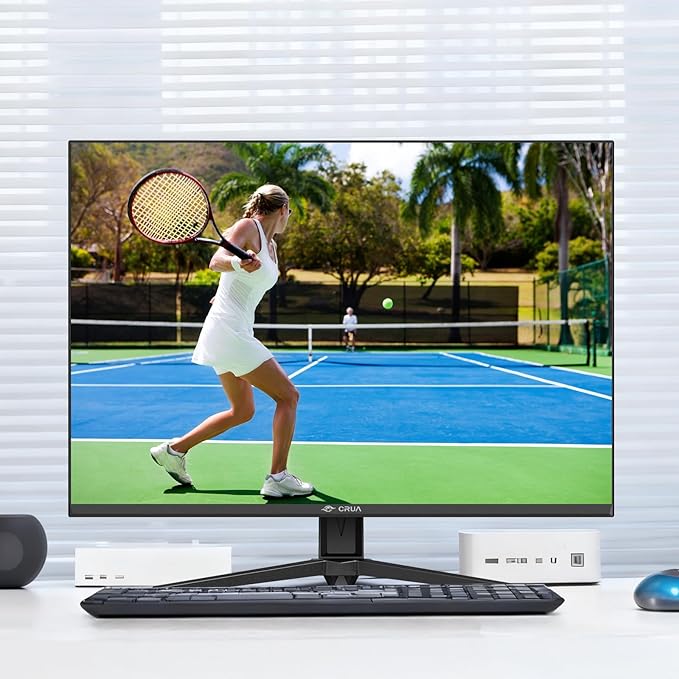 CRUA 28'' Monitor, 4K UHD+(3840×2560P)IPS 60Hz Computer Monitors, 15:10 Aspect Ratio, 10Bit Color, Built-in Speakers, Ultra-Clear PC Display Support HDMI 2.0 & DP1.4, Type-C Port, Wall Mountable–Black