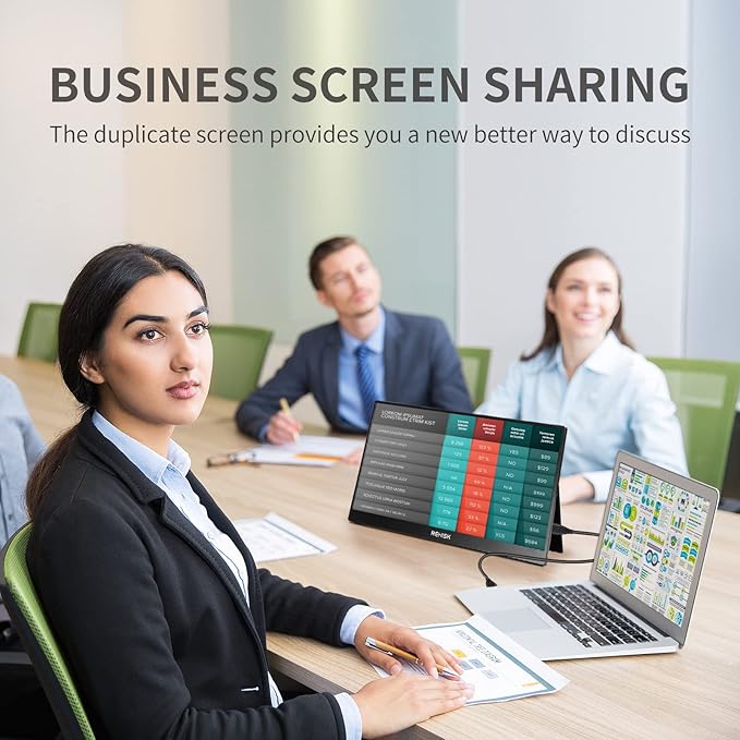 Portable Monitor 15.6 Inch IPS Display Laptop Screen Extender, FHD, 1080P, Smart Cover, Speakers, USB-C, HDMI, Ultra Slim, Plug&Play, Travel Monitor for Laptop PC Mac Phone, Switch, PS4/5, Xbox