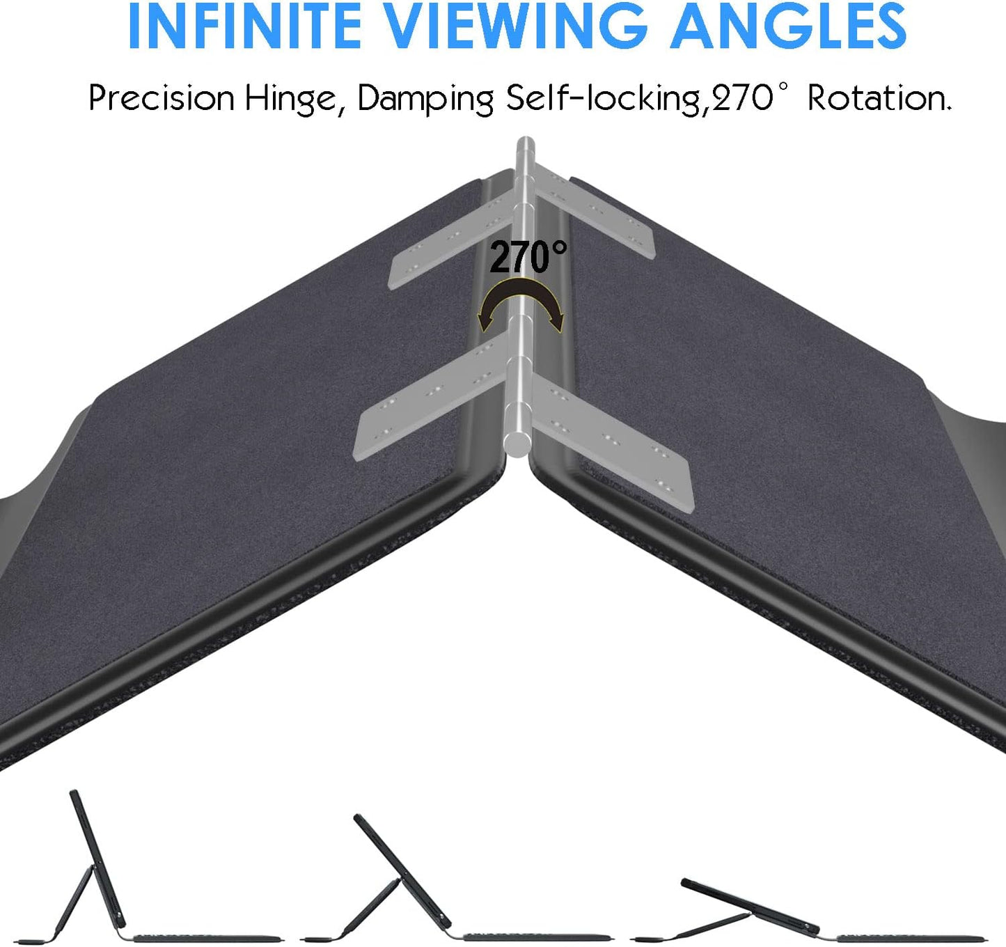 iPad 12.9 Keyboard Case for iPad Pro 12.9 inch 6th 2022/5th 2021/4th 2020/3rd 2018-7 Color Backlight,Touchpad Detachable Slim Cover with Pencil Holder (12.9",Black)