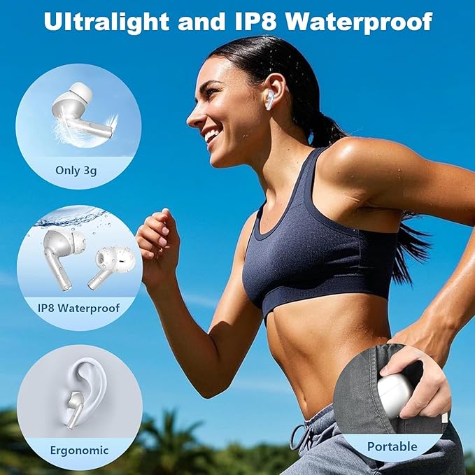 R'hllor AI Translation Earbuds Real Time,Wireless Bluetooth,144 Languages,Real-Time Bidirectional Voice Translation Compatible,with iOS/Android,80-Hour Battery Life,Perfect for Travel & Business