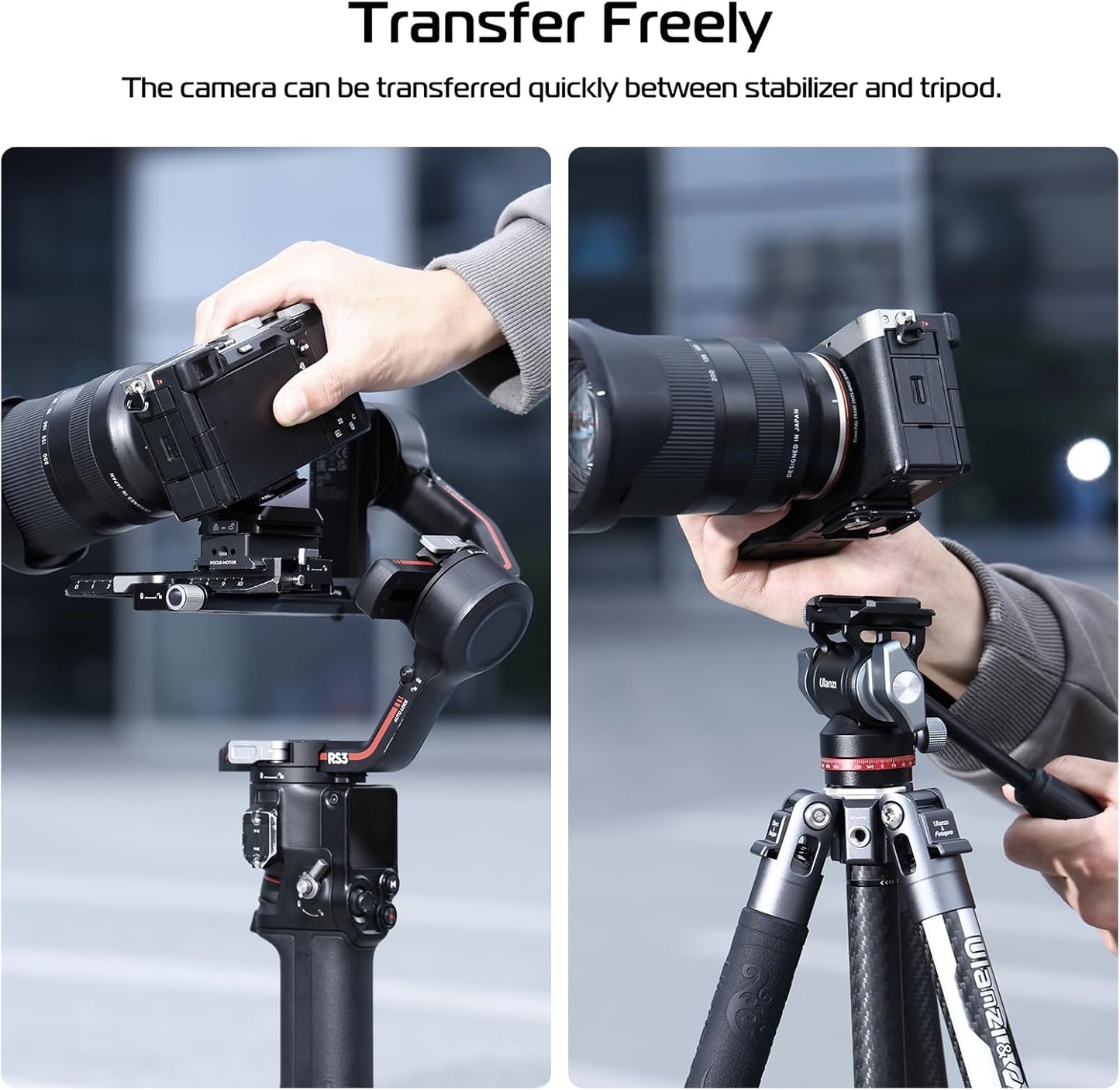 ULANZI UKA01 Quick Release Plate Kit, Arcac/F38 Interface Camera Quick Release Plate Mount Quick Setup w/ 1/4" to 3/8" Screw Thread Gimbles Sliders Tripods Adapter for Sony/Nikon/DJI/Fuji