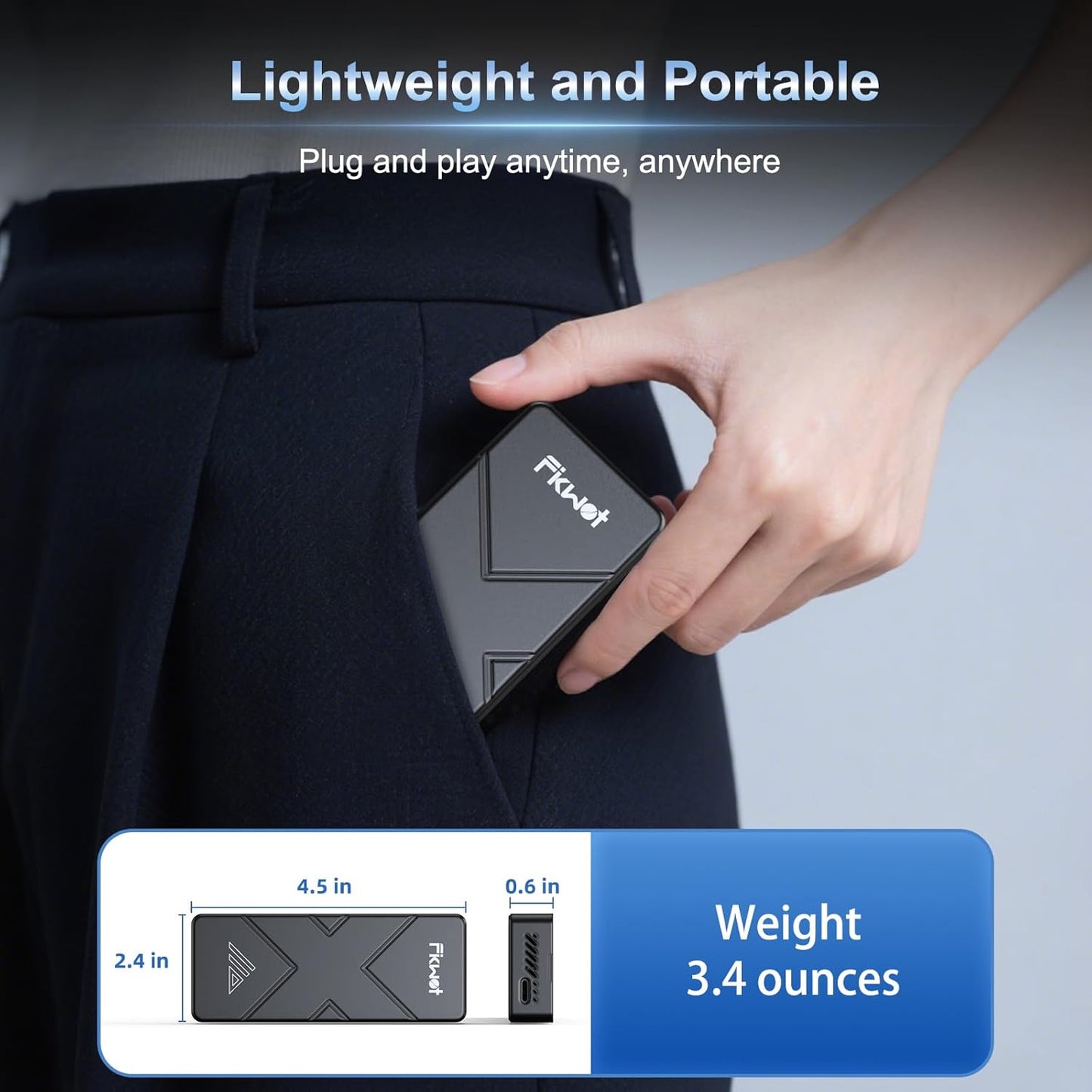 2TB External SSD, USB4 40Gbps Portable SSD 2TB with Cooling Fan, Up to 3700MB/s, External Solid State Drives Compatible with Mac mini, iPhone 15/16 Series, Tablets, MacBook, iPad, iMac, etc(FP110)