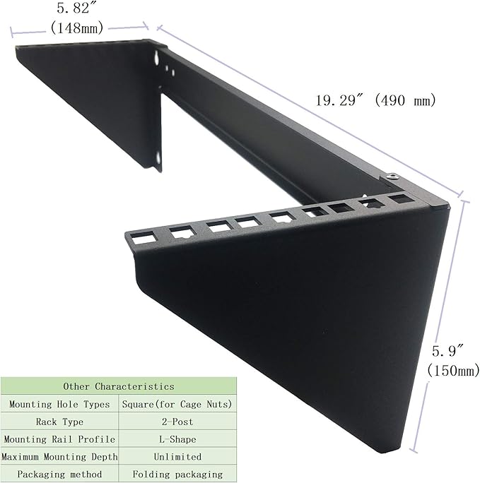 JINGCHENGMEI 3U 19 Inch Heavy Duty Vertical Wall Mountable Rack and 125 lb Wall Mountable Server Rack (3U150)