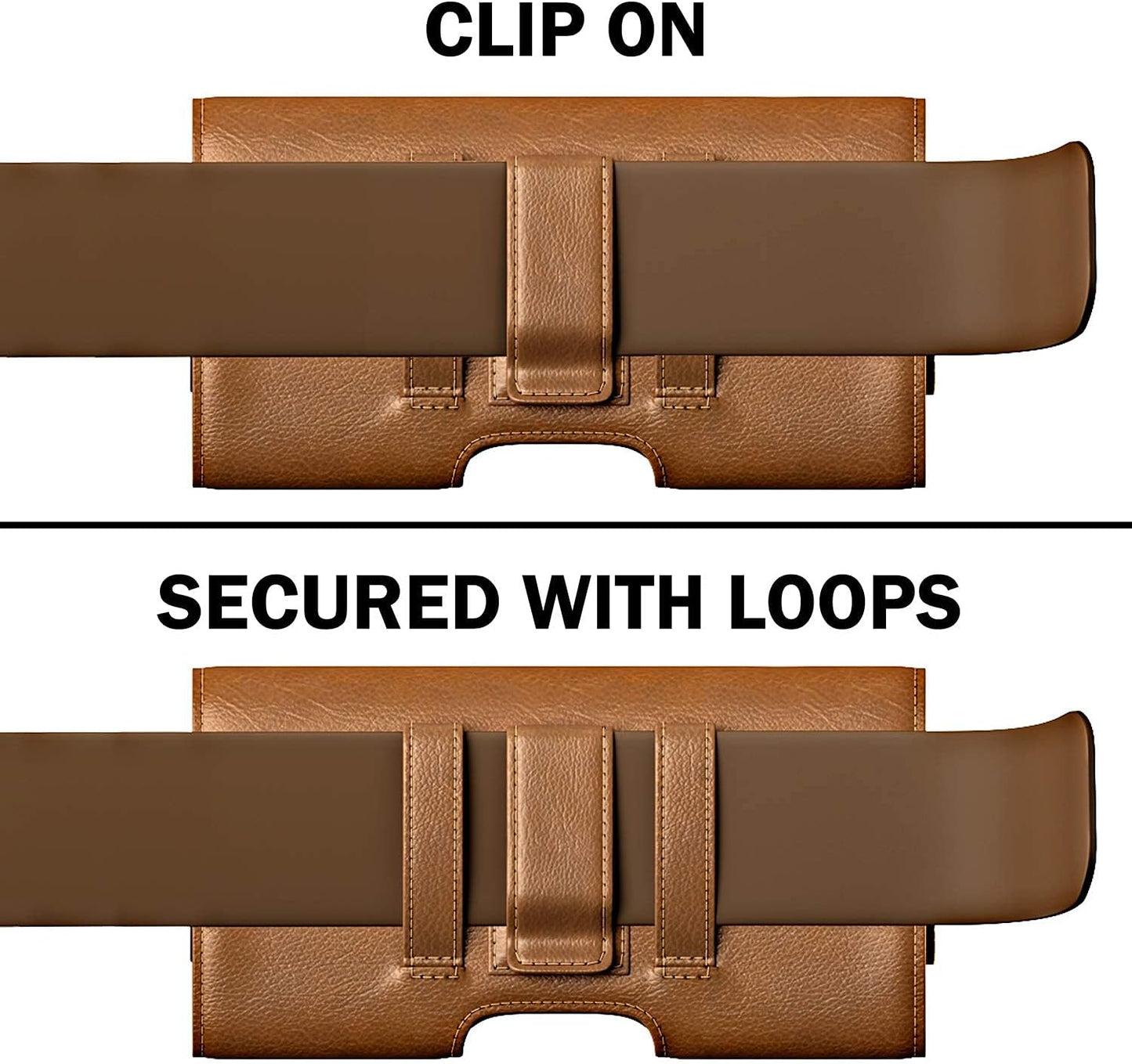 Galaxy Wireless USA for for Samsung Galaxy S25 S24 Ultra, S25 S24 Plus/S23 fe Holster Brown Leather Carrying Cell Phone Holder Belt Clip Holster Case Pouch for iPhone 13 14 15 16 Pro Max 14 15 16 Plus