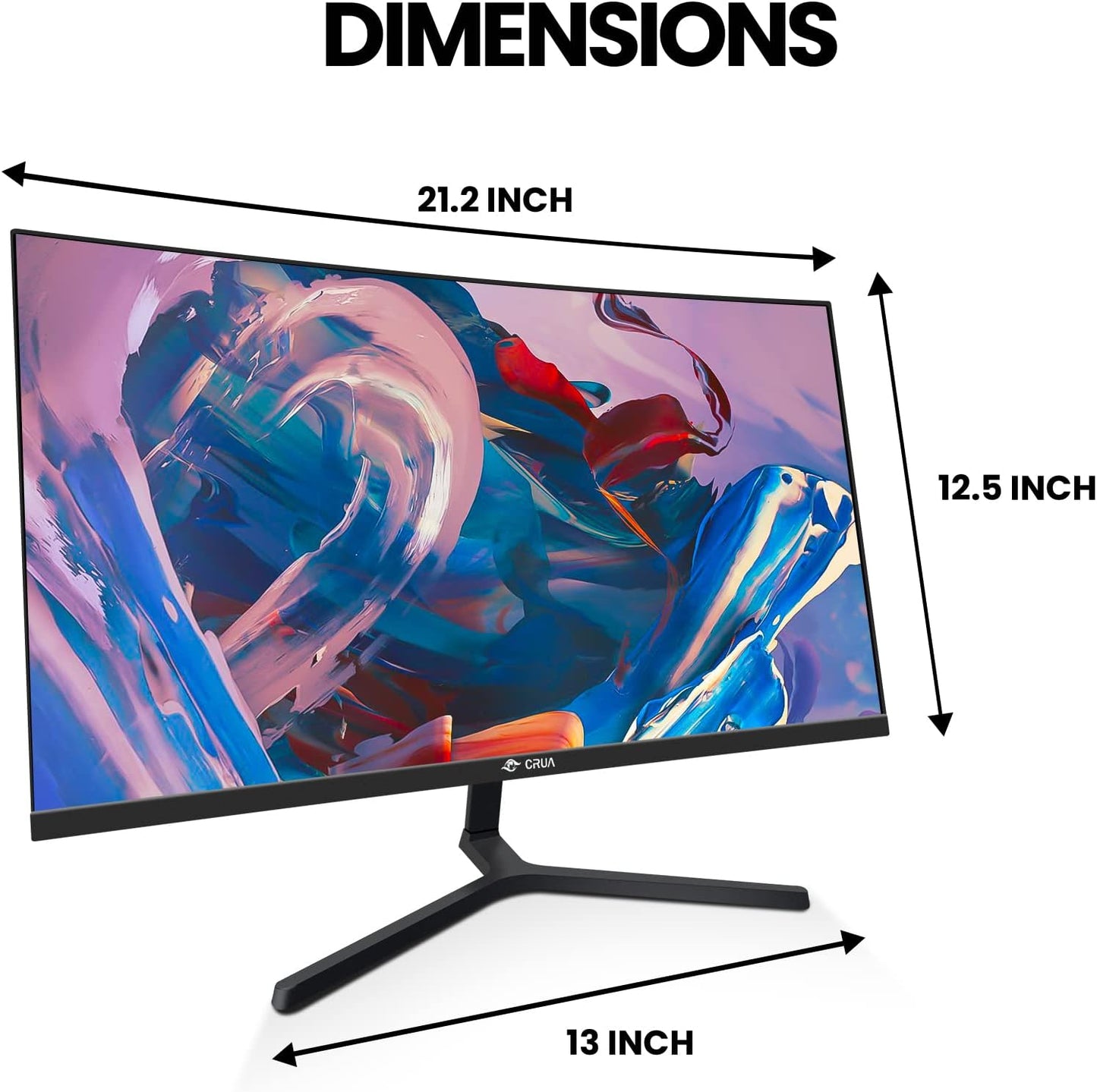 CRUA 24" Curved Monitor, FHD(1920×1080P) 100HZ, 99% sRGB Color Gamut Computer Monitors, Narrow Bezels on Three Sides, Blue Light Filter PC Monitor for Home, Office and Dormitory(HDMI, VGA)-Black