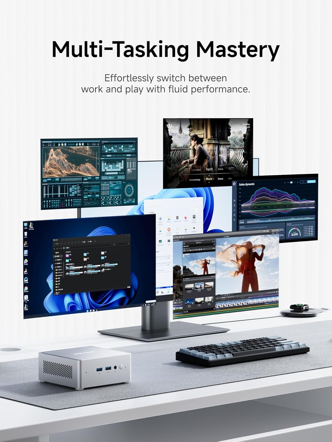 MINISFORUM NAB9 Plus Mini PC with Intel Core i9 12900HK(14C/20T, up to 5.0GHz),Mini Computer Intel lris Xe Graphics 1TB PCIe4.0 SSD 32GB DDR4,OCuLink,Triple Display with HDMI+DP+USB4, 5xUSB Port,2.5G