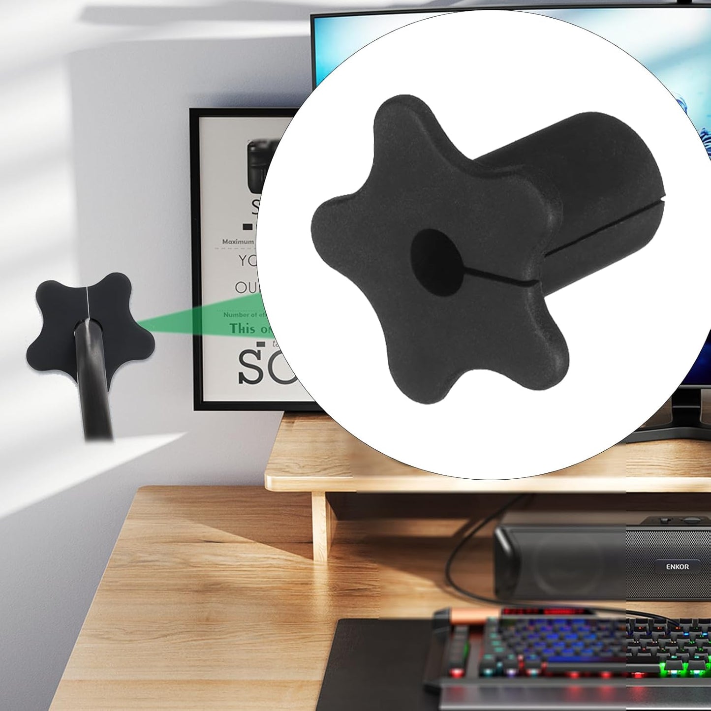 2pc Starlink Cable Grommet 5/8" Silicone Waterproof Wall Hole Pass Through Split Cable Bushings for TV Wire Ethernet Cord, Starlink Cable Routing Kit Accessories, 27.6mm/1.09" Ht, Grey