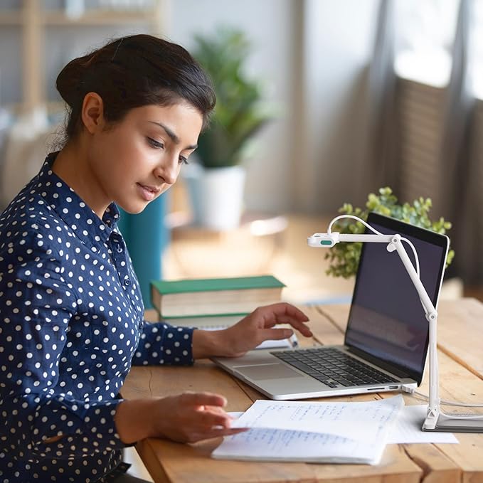 OKIOLABS OKIOCAM T-4K 8MP USB Document Camera for Teachers and Classroom, Online Teaching, Video Calling, Doc Camera for Mac PC Chromebook