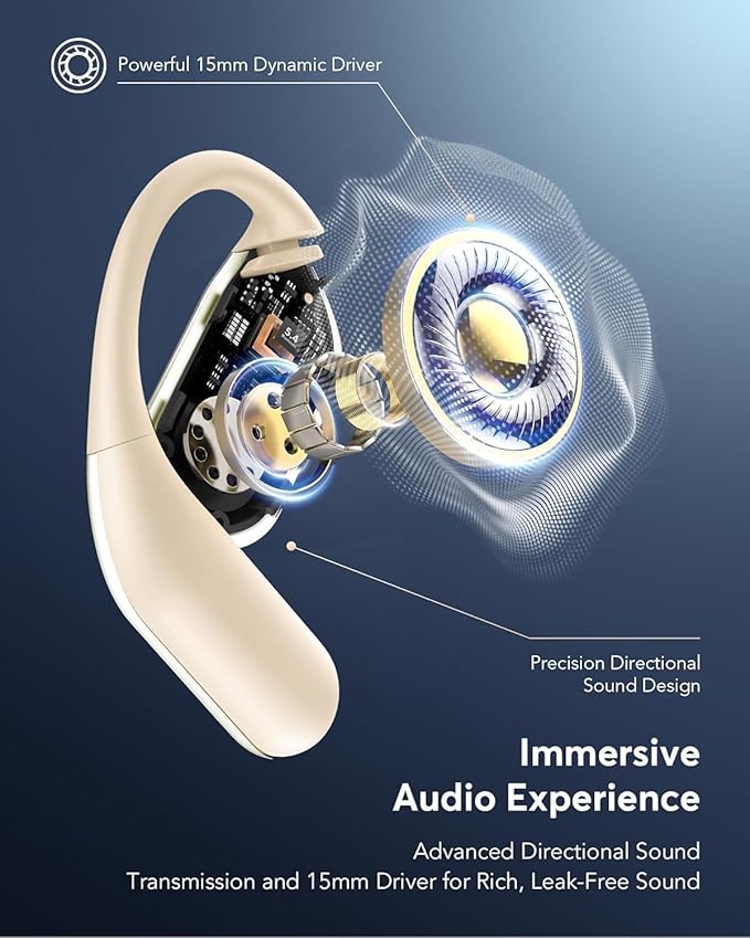 EUQQ AI Translation Earbuds 144 Languages, Real-Time Language Translator Earphones, Open Ear Bluetooth 5.4 Headset for Travel Business Language Learning
