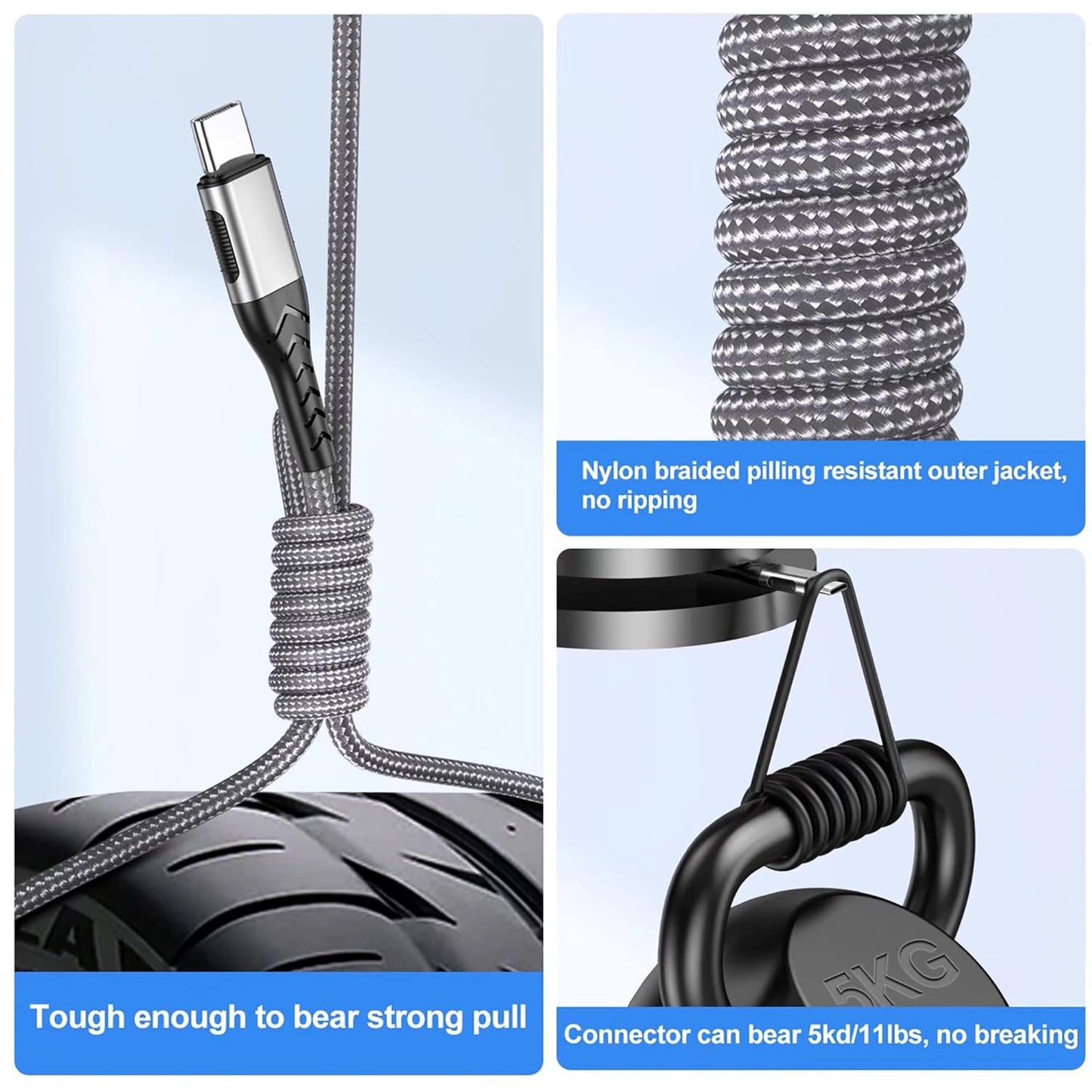 Durcord USB C to USB C Cable, 2Pack100W 3ft USB C Charger Cable Fast Charging for Android Phone Pad, Type C to Type C Charger Braided Compatible with iPhone 15 Pro/Plus/Max/Android/Phone/Pad