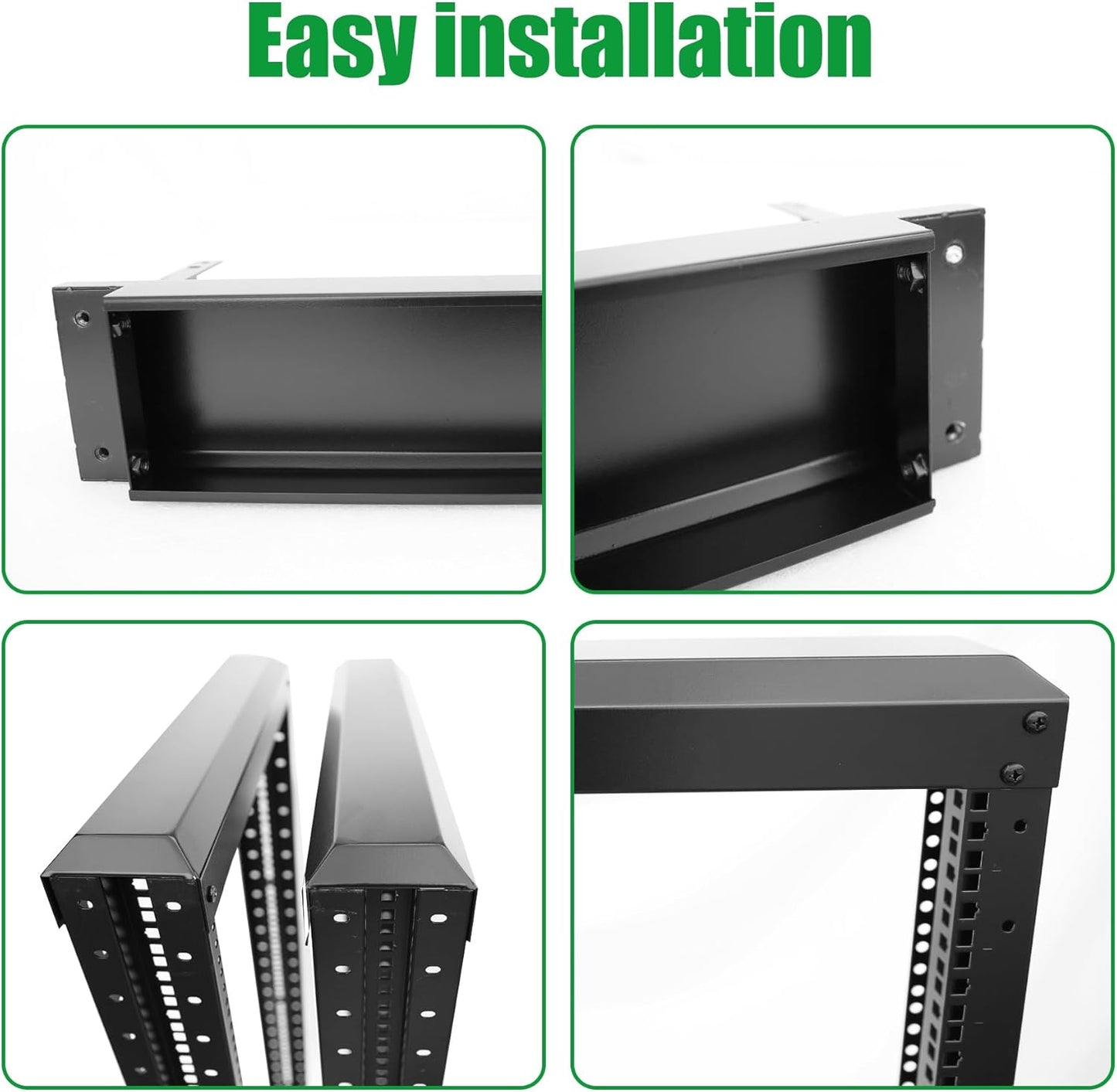 27U Server Rack/4-Post 19in Network Rack/Open Frame Rack with Wheels, Heavy-Duty Frame Cabinet/Adjustable Depth 15.75-13.75in GLOBALRACK(4POST-600-27U)