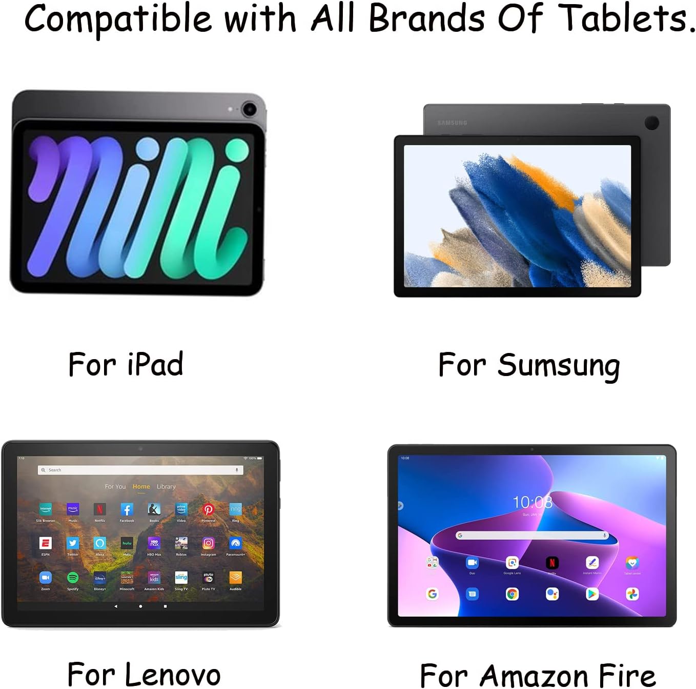 2 Pack Tablet Hand Strap, Versatile Lightweight Finger Grip for 9-11 Inch Tablet, Kindle, iPad Pro/Air