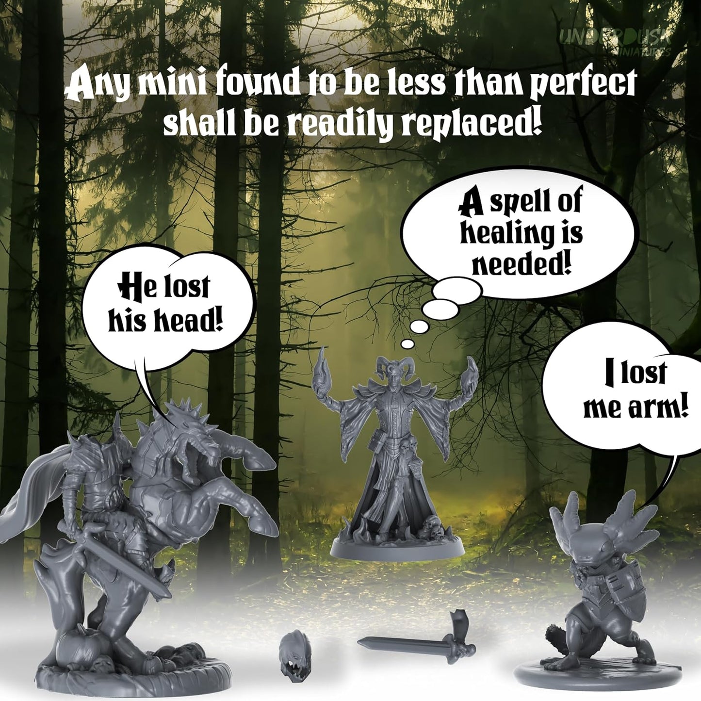 Underdusk: Monsters, Mimics, & Mysteries - 34 Unpainted Miniatures for D&D & Tabletop Gaming | Frightful Creatures and Disguised & Monstrous Mimics with Stat Blocks