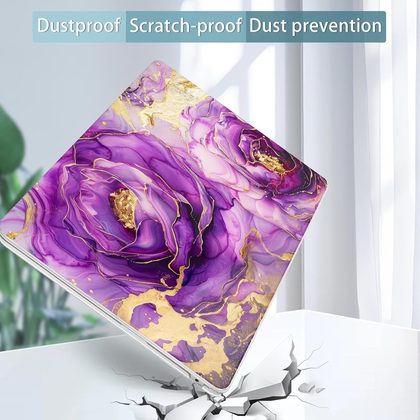 May Chen for MacBook Air 13.6 Inch Case 2025/2024/2023/2022 Release (Model A2681 A3113 A3240, M2 M3 M4 Chip) – Hard Shell Laptop Cover with Keyboard Cover & Screen Protector,Purple Roses
