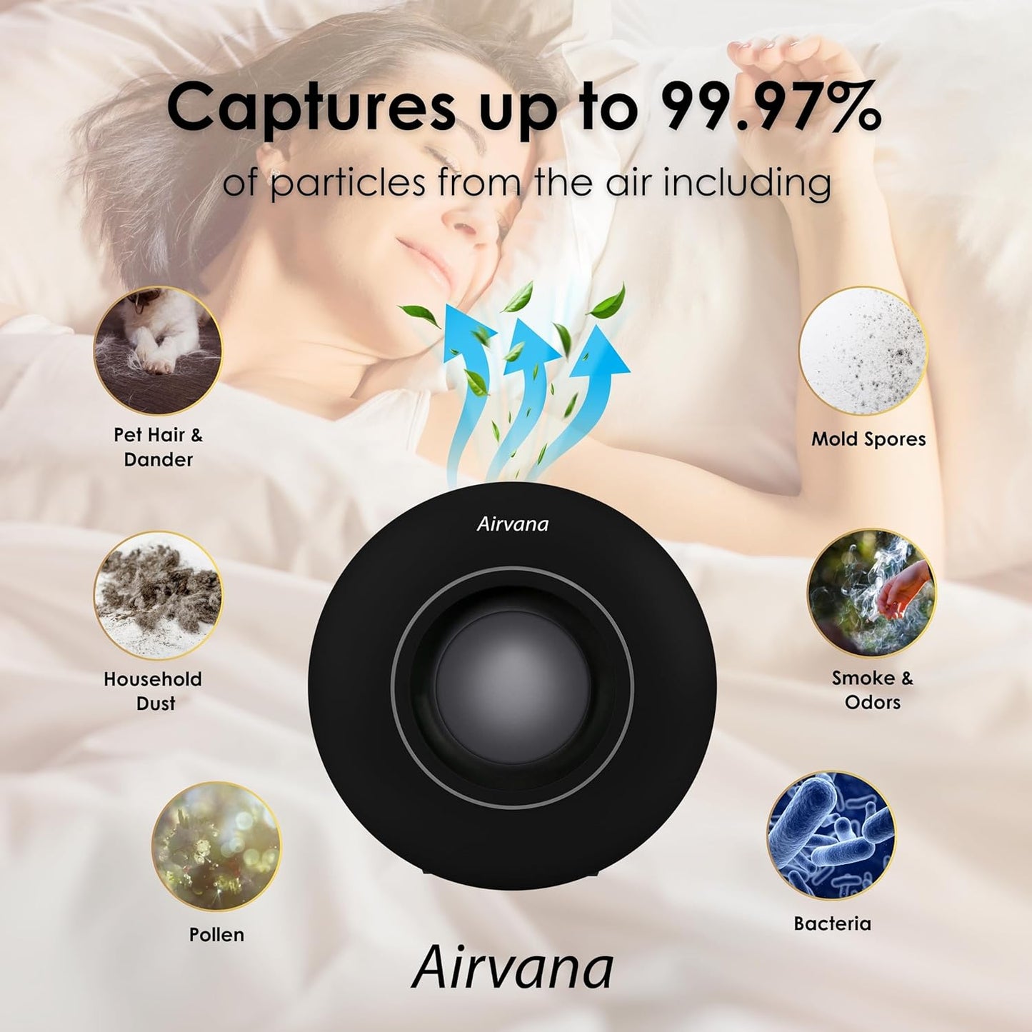 Capri Series Tabletop Air Purifier, Black