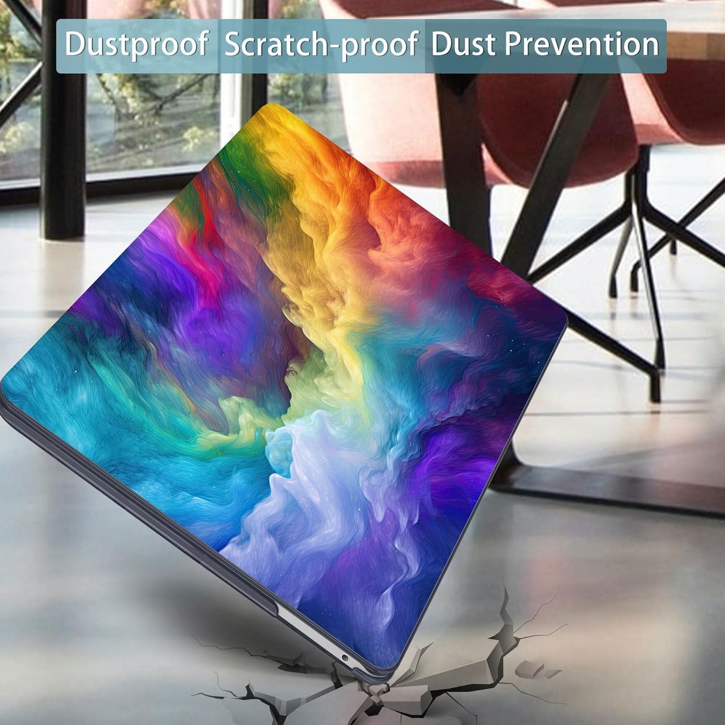 Mektron for MacBook Pro 13-inch Case 2022 2021 2020 Release A2338 M2 M1 A2289 A2251, Printed Plastic Hard Shell Cover for New MacBook Pro 13.3-inch Touch Bar Fits Touch ID,Rainbow Cosmic