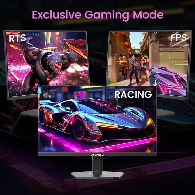 SANSUI 24 Inch Gaming Monitor 160Hz FHD 1080P Computer Monitor, FreeSync 1ms 4000:1 Contrast, HDMI DP Ports VESA Support Eye Care Monitor for Gaming Office (HDMI Cable Included ES-G24F4M)