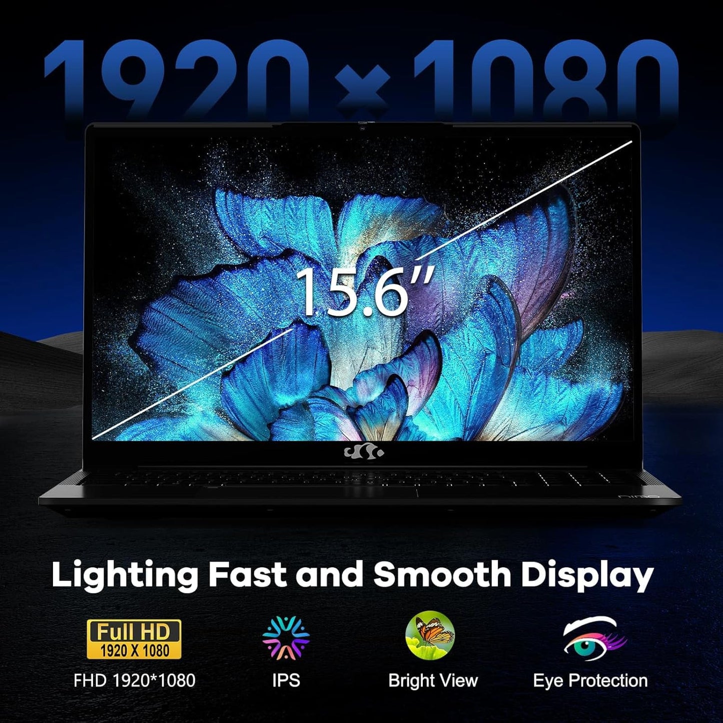 NIMO 15.6" IPS FHD-Gaming-Laptop, AMD Ryzen 5 6600H 6 Cores 32GB DDR5 RAM 2TB SSD (Beat i7-1165G7, Up to 4.5GHz) Radeon 660M GPU-Computer with Backlit Keyboard 100W Type-C Fingerprint Win 11