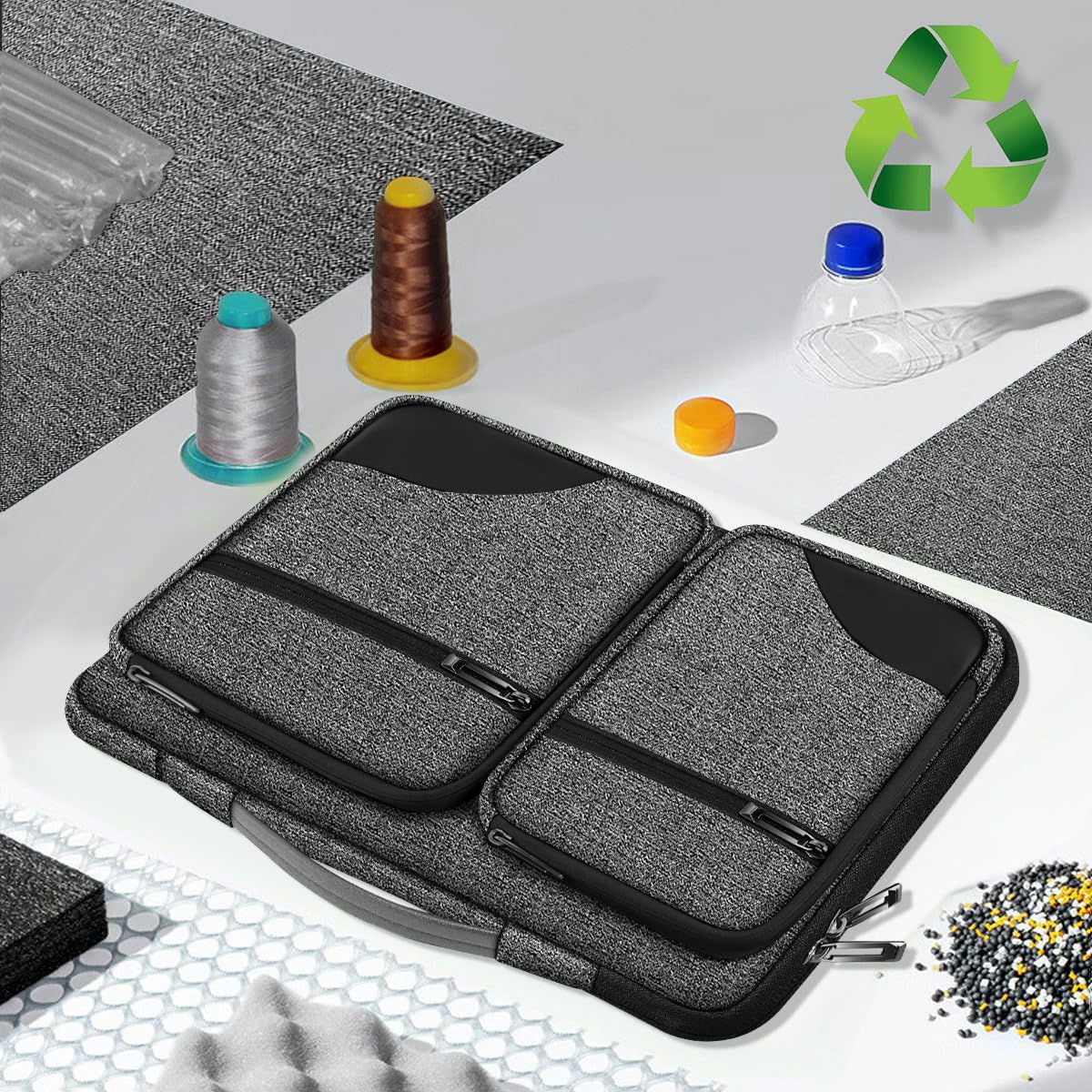 Hseok Laptop Sleeve 15 15.6 16 inches Case Protective PC Briefcase for Commuting and Business trip,BJP-Dark