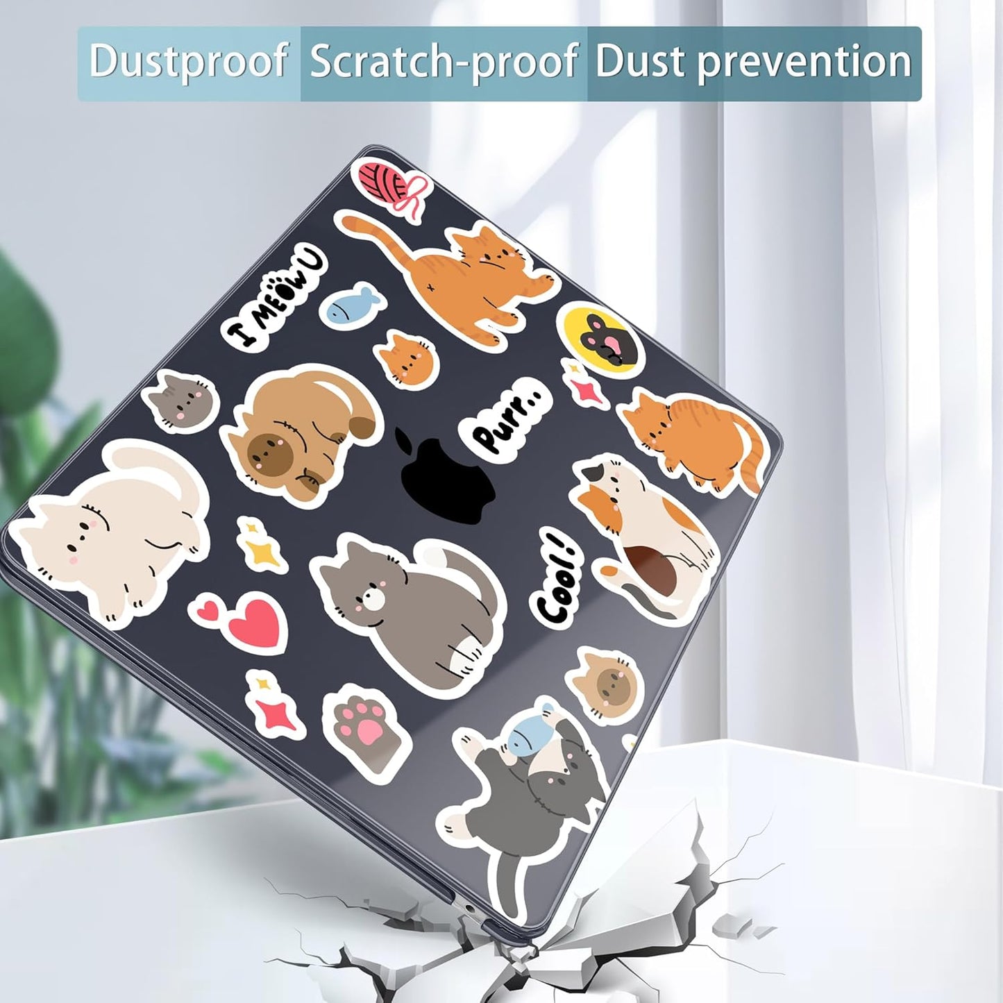 May Chen for MacBook Air 13.6 Inch Case 2025/2024/2023/2022 Release (Model A2681 A3113 A3240, M2 M3 M4 Chip) – Hard Shell Laptop Cover with Keyboard Cover & Screen Protector,Cat Sticker Print