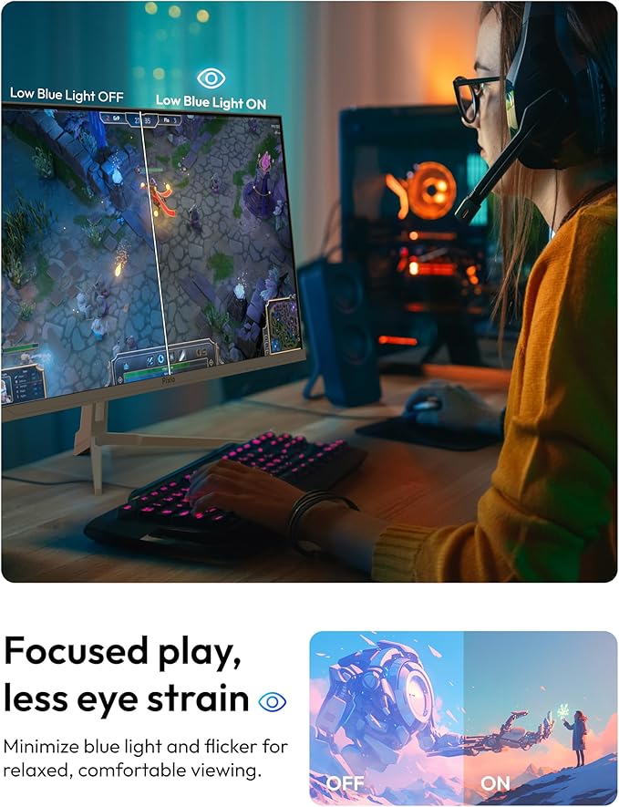 Pixio PX275 Wave Blue 27 inch 100Hz Refresh Rate QHD 1440p Resolution IPS Panel 1ms MPRT Response Time Gaming Monitor with Adaptive Sync