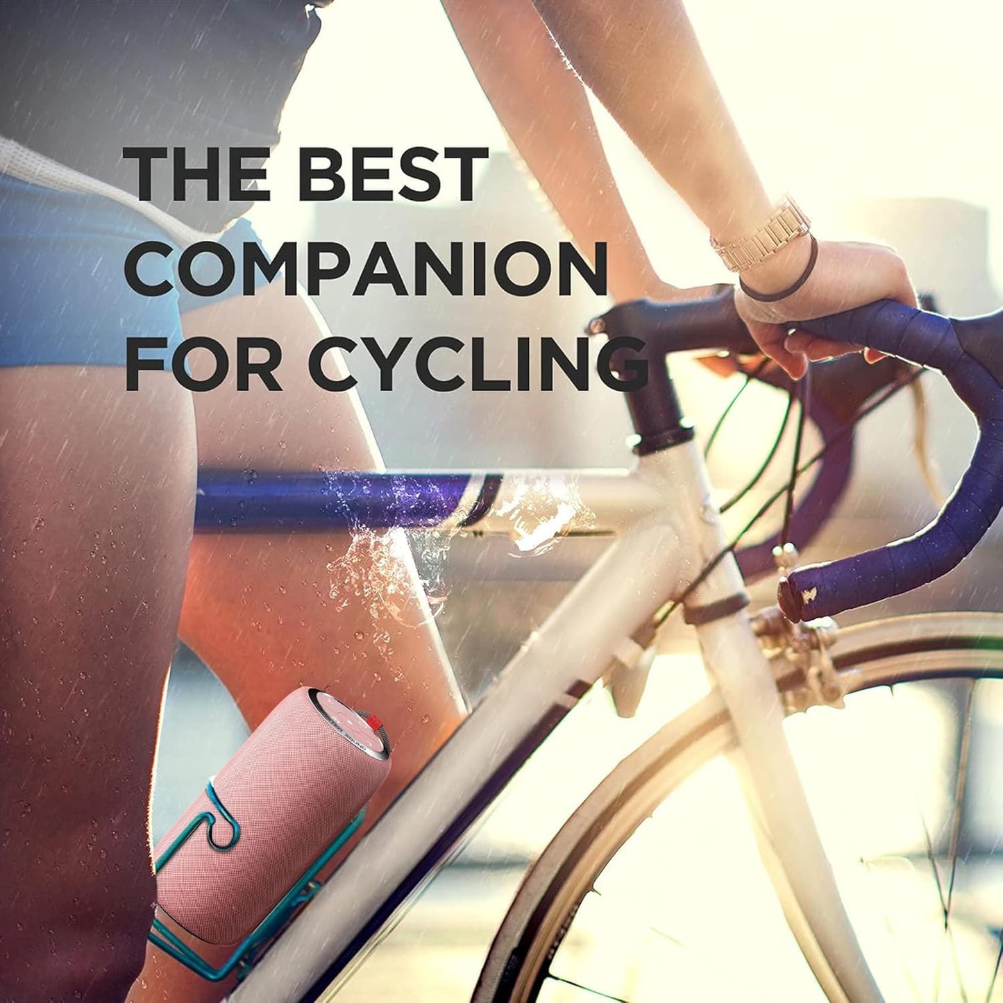 Monster S310 Upgraded Bluetooth Speaker, Portable Speaker, 30W True Wireless Stereo Pairing Deliver Dynamic Sound, IPX6 Waterproof, Bluetooth 5.2 Built-in Mic, 24H, for Family Outdoor Pink