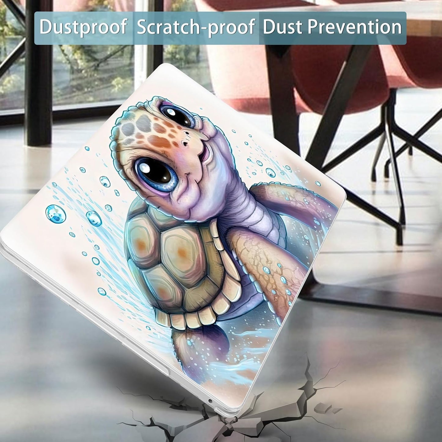 Mektron for MacBook Pro 13-inch Case 2022 2021 2020 Release A2338 M2 M1 A2289 A2251, Printed Plastic Hard Shell Cover for New MacBook Pro 13.3-inch Touch Bar Fits Touch ID,Cute Turtle