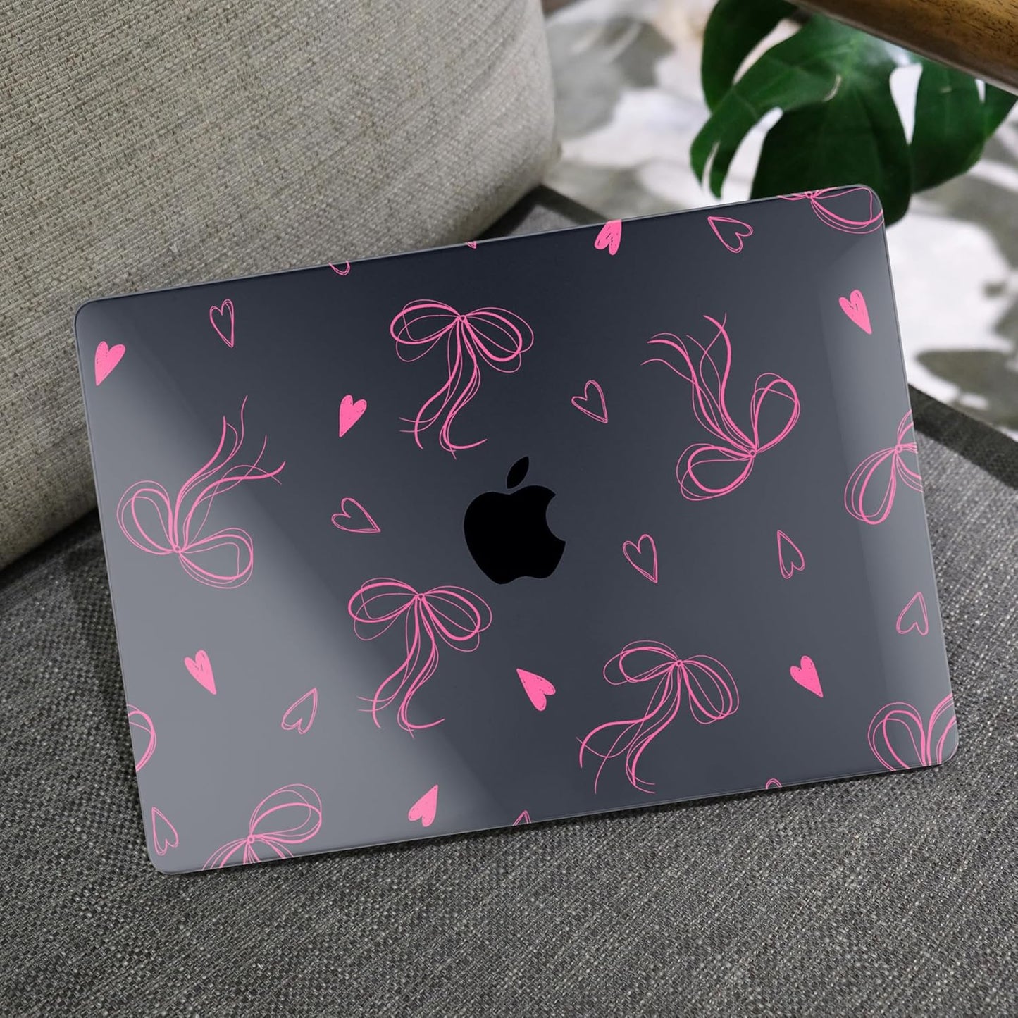 MEEgoodo for M4/M3/M2 MacBook Air 15.3 inch Case 2025 2024 2023, Case Fit Model (A3241/A3114/A2941) for MacBook Air 15 inch, Laptop Hard Shell with Keyboard Cover, Ribbons Bow